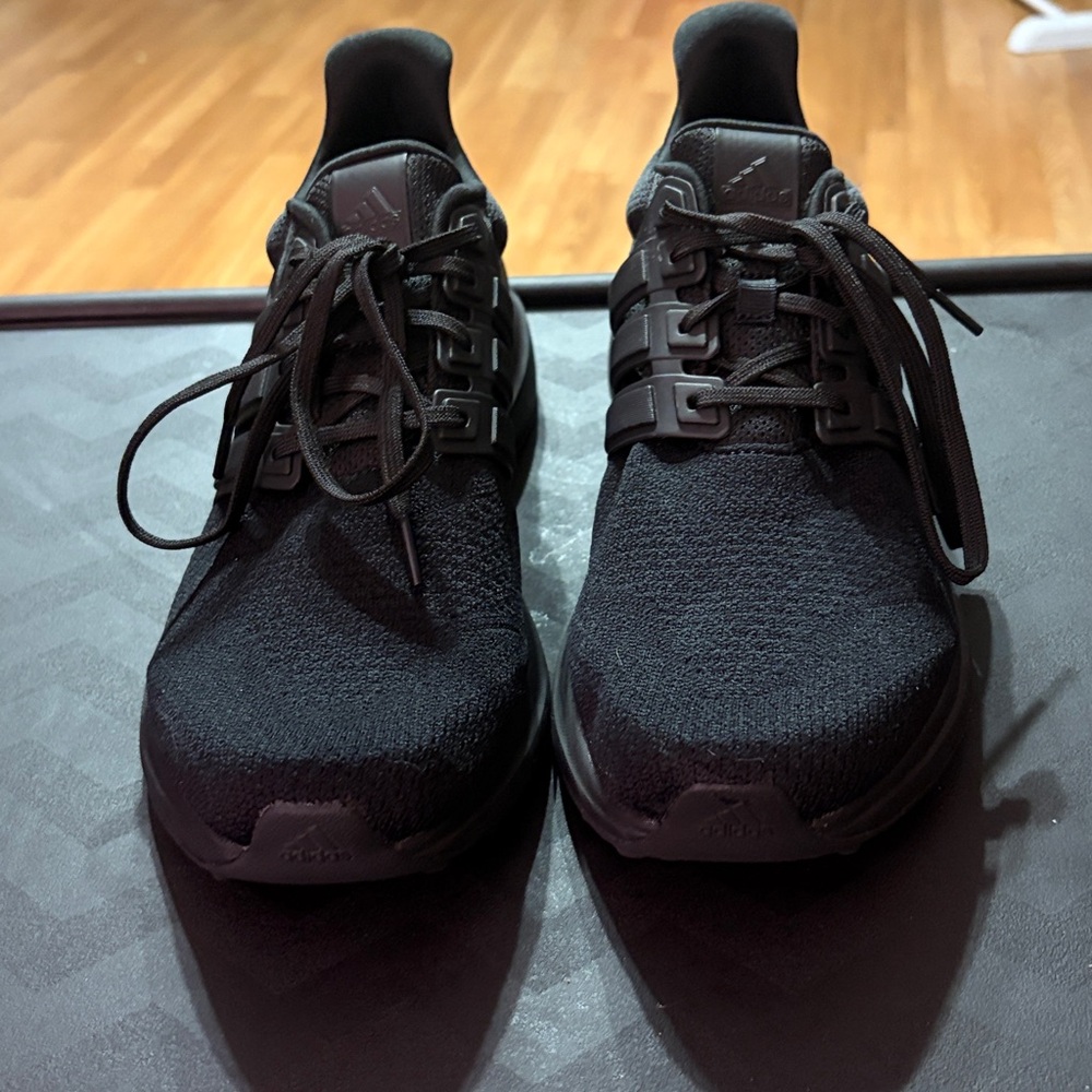 Adidas Bounce Black Knit Sneakers Running Shoes Size [10 1/2 - Picture 2 of 8